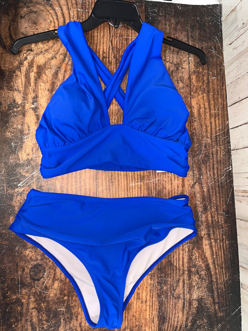 BRIGHT BLUE SHEIN 2PC SWIM, LADIES L