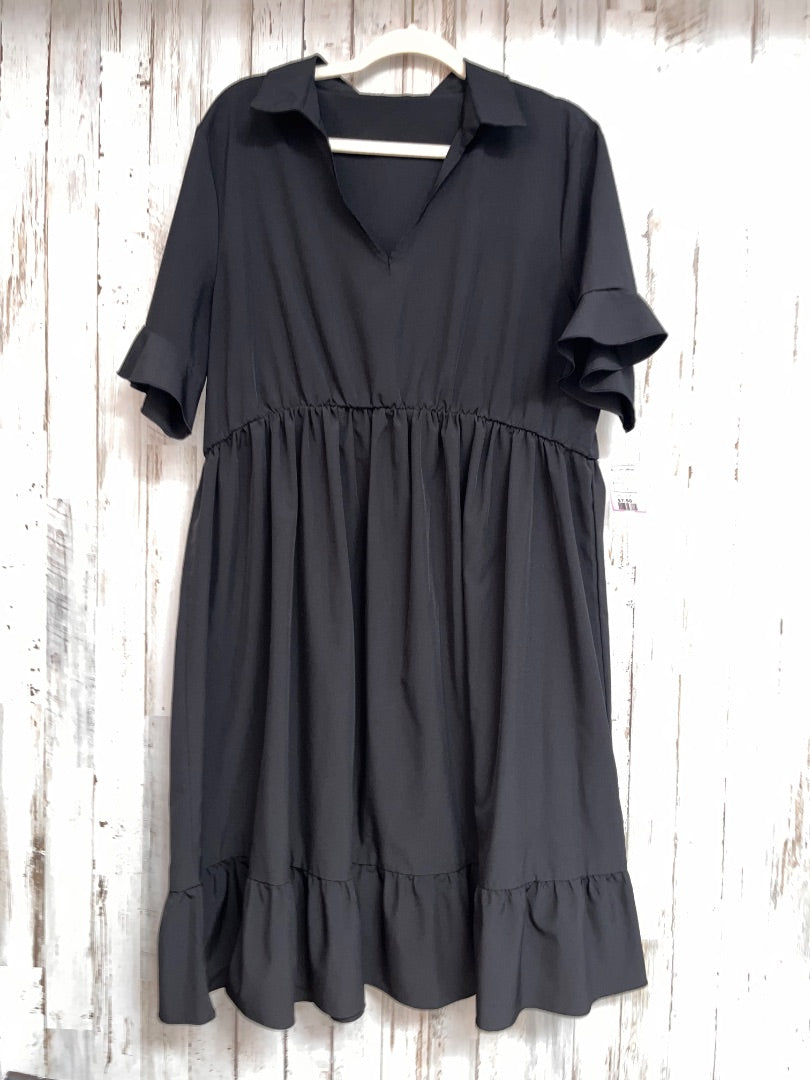 BLACK SHEIN COLLAR DRESS, LADIES 2X
