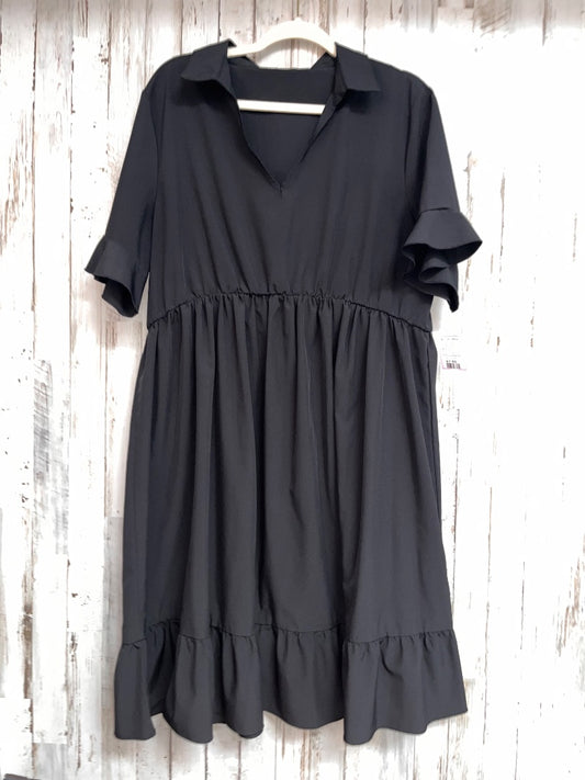 BLACK SHEIN COLLAR DRESS, LADIES 2X