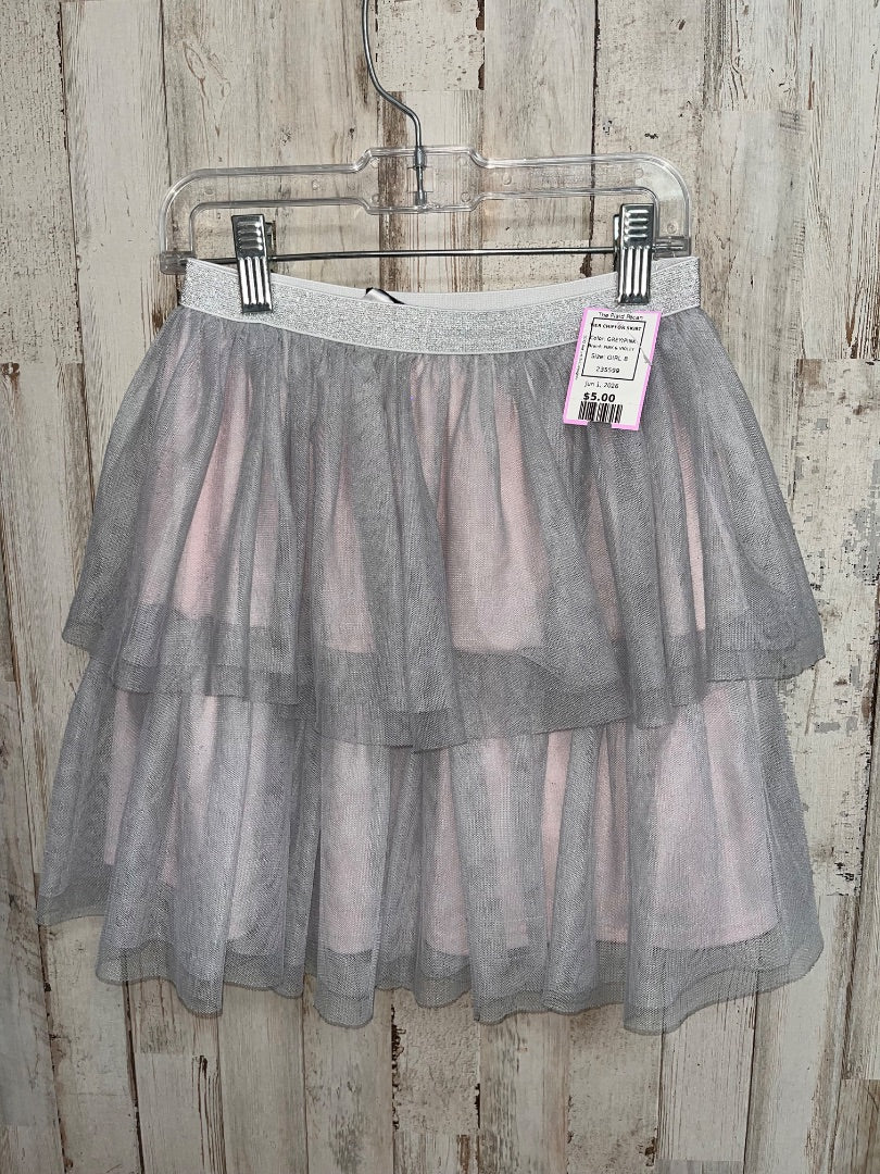 GREY/PINK PINK & VIOLET TIER CHIFFON SKIRT, GIRL 8
