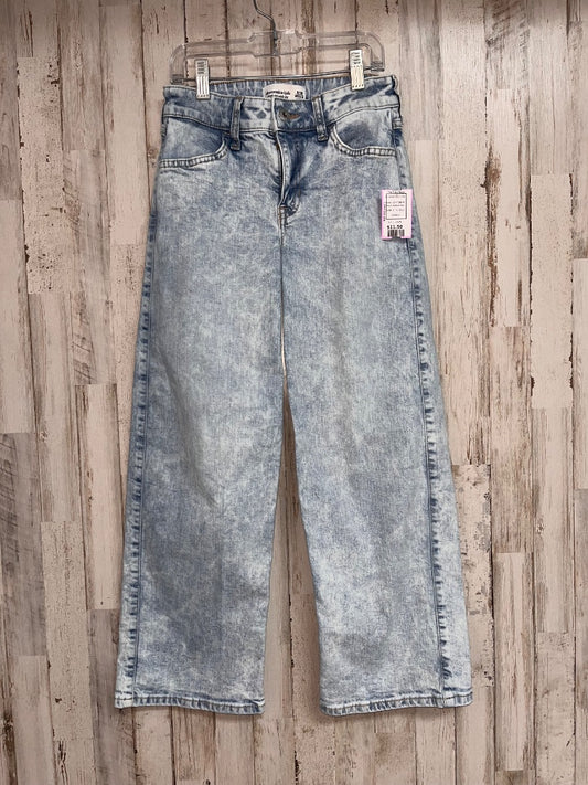 LIGHT DENIM ABERCROMBIE ACID WASHED WIDE LEG JEANS, GIRL 9/10