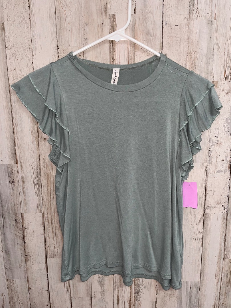 SAGE GOOD GIRL RUFFLE SLEEVE SOFT TEE, GIRL 10/12
