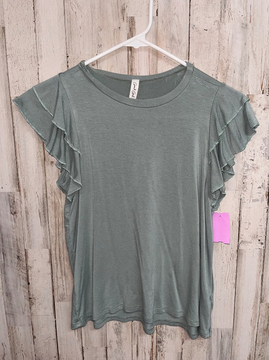 SAGE GOOD GIRL RUFFLE SLEEVE SOFT TEE, GIRL 10/12