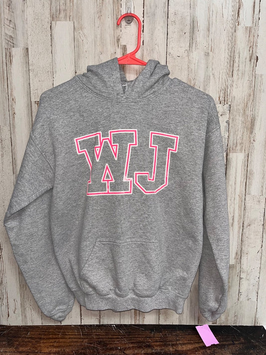 GREY/PINK GILDAN WJ HOODIE, GIRL 12/14