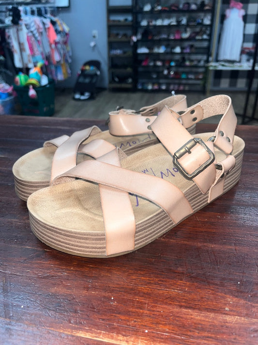 TAUPE BLOWFISH STRAP PLATFORM SANDALS, SHOES A7.5