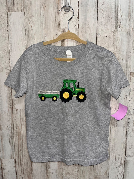 GREY NEXT LEVEL TRACTOR APPLIQUE TEE, BOY 3T