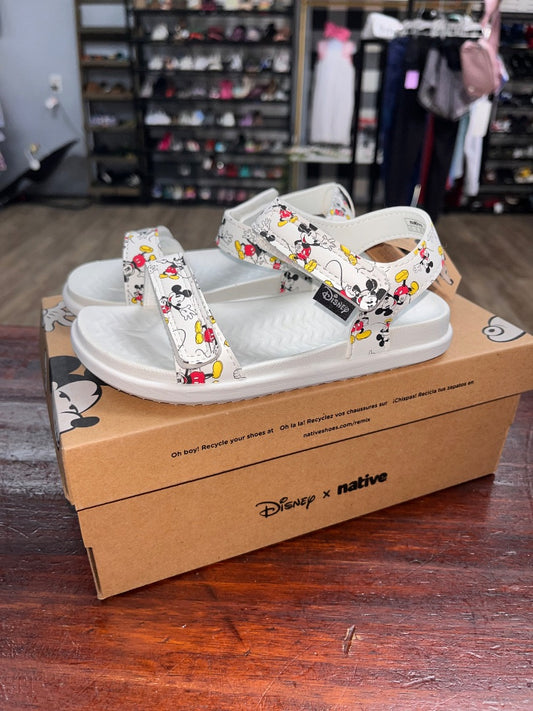 WHITE NATIVE NEW MICKEY VELCRO SANDALS, SHOES 11