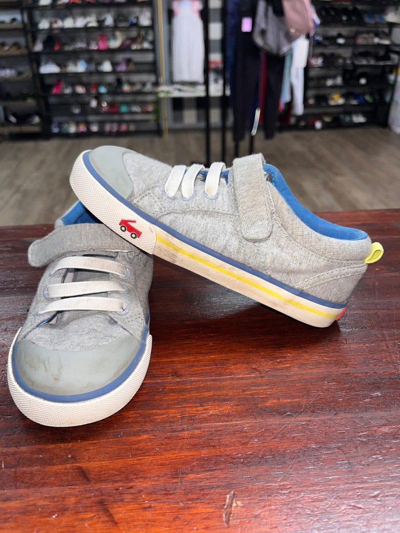 GREY SEE KAI RUN VELCRO SNEAKERS, SHOES 12