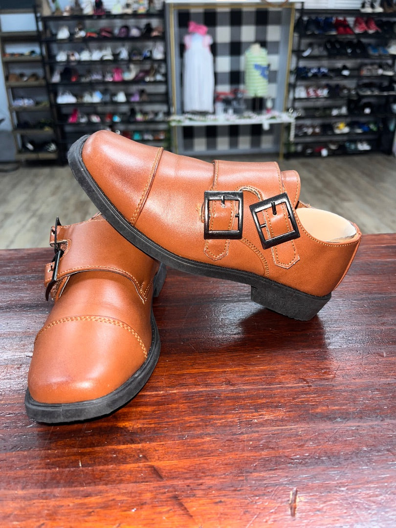 BROWN JOSMO DOUBLE BUCKLE DRESS SHOES, SHOES 13