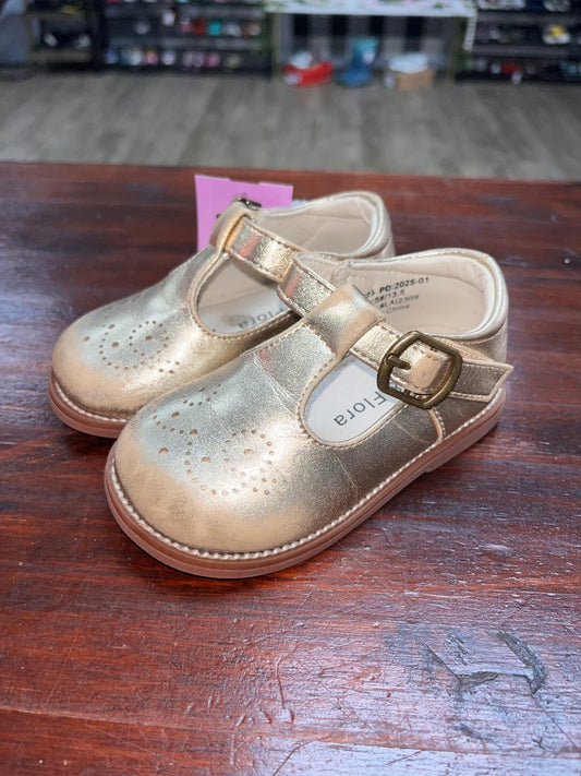 GOLD FELIX & FLORA T STRAP SHOES, SHOES 5