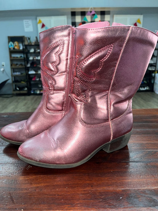 PINK OLD NAVY METALLIC COWGIRL BOOTS, SHOES Y4