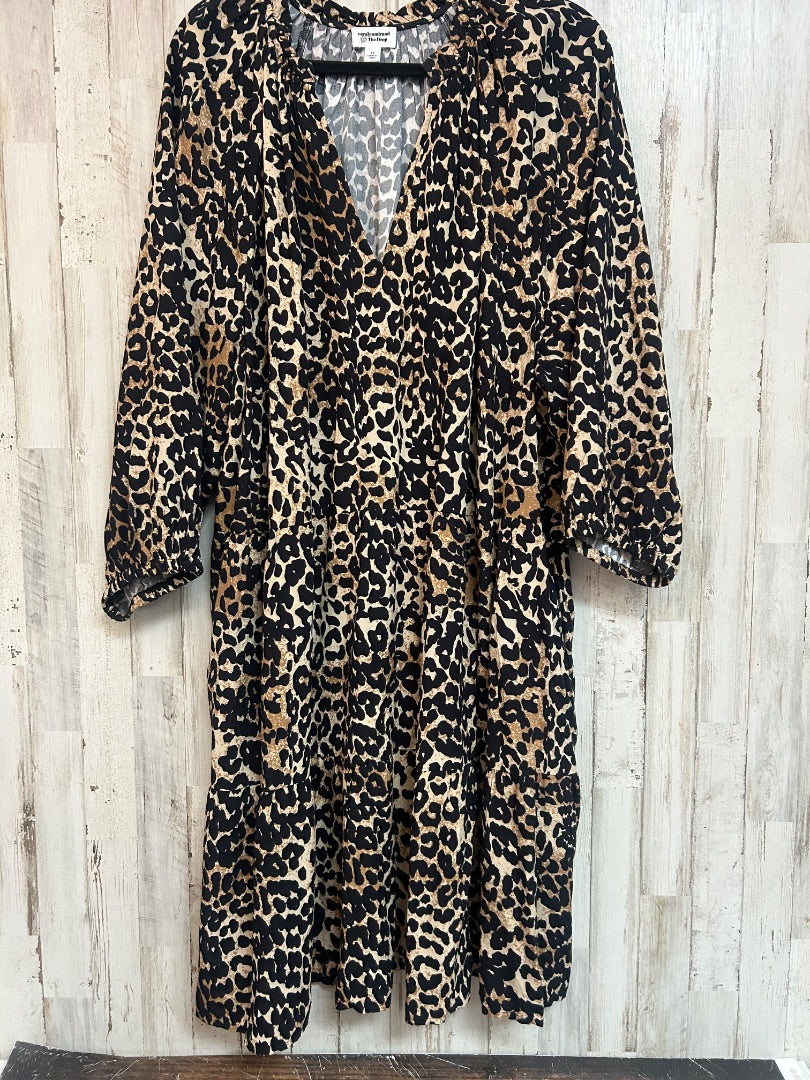 BROWN CARALYN MIRAND CHEETAH DRESS, LADIES 2X