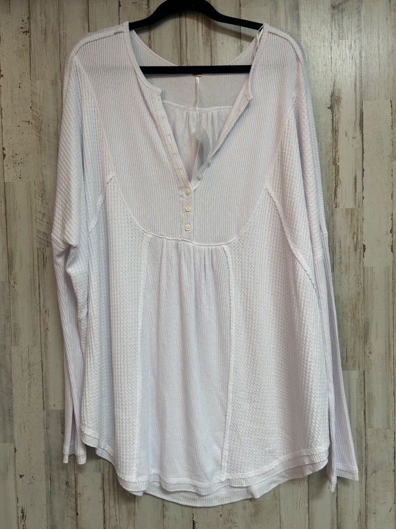 WHITE FREE PEOPLE WAFFLE KNIT TOP, LADIES XL