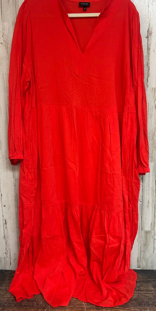 RED WHO WHAT WEAR TIER MAXI DRESS, LADIES 2X