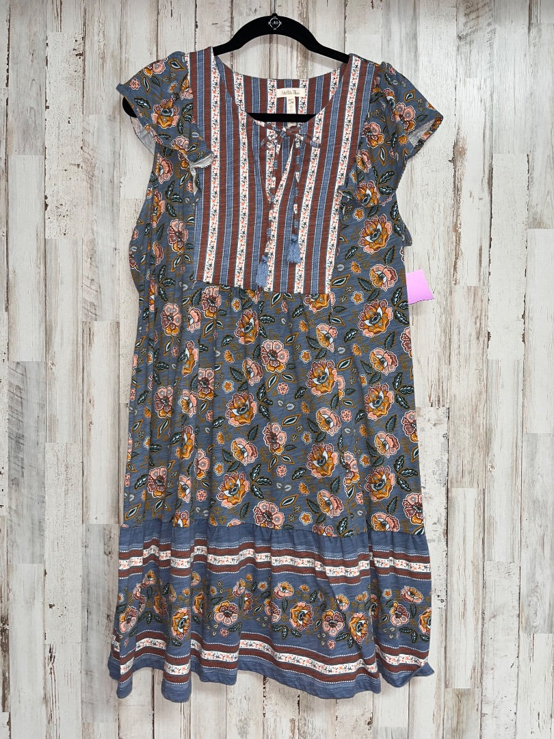 BLUE/BROWN MATILDA JANE FLORAL PAISLEY DRESS, LADIES L