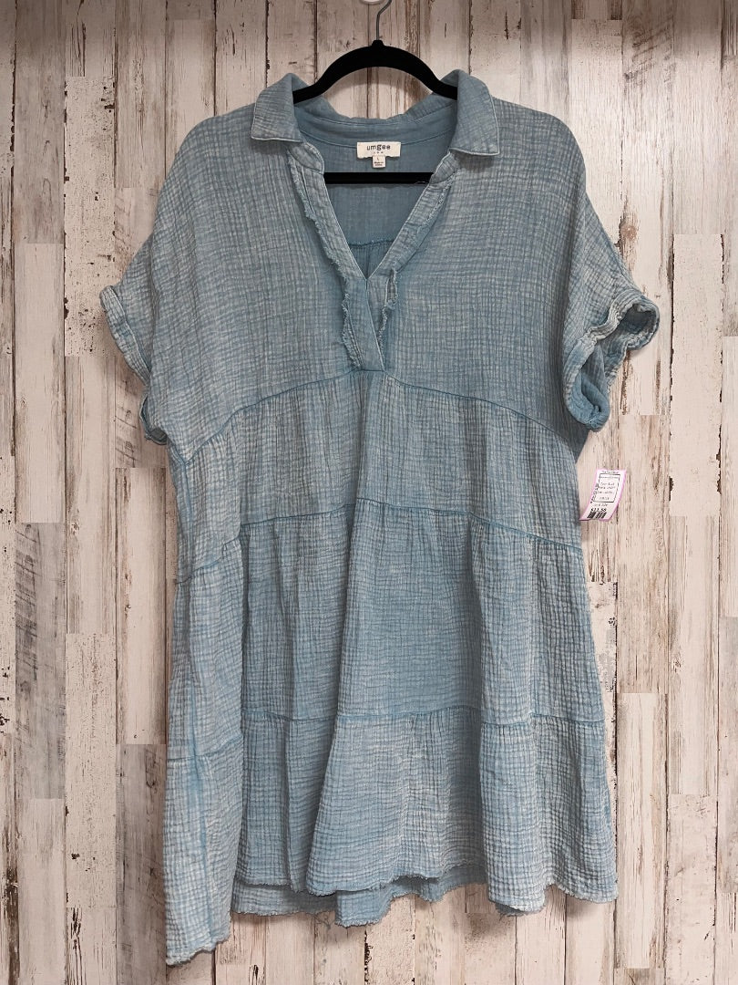 BLUE UMGEE MUSLIN ACID WASHED DRESS, LADIES L