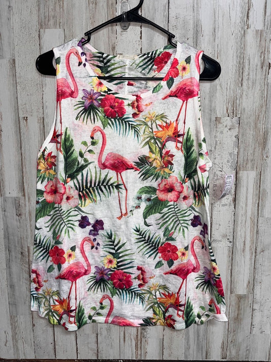 IVORY PROMESA FLAMINGO FLORAL KNIT TANK, LADIES L