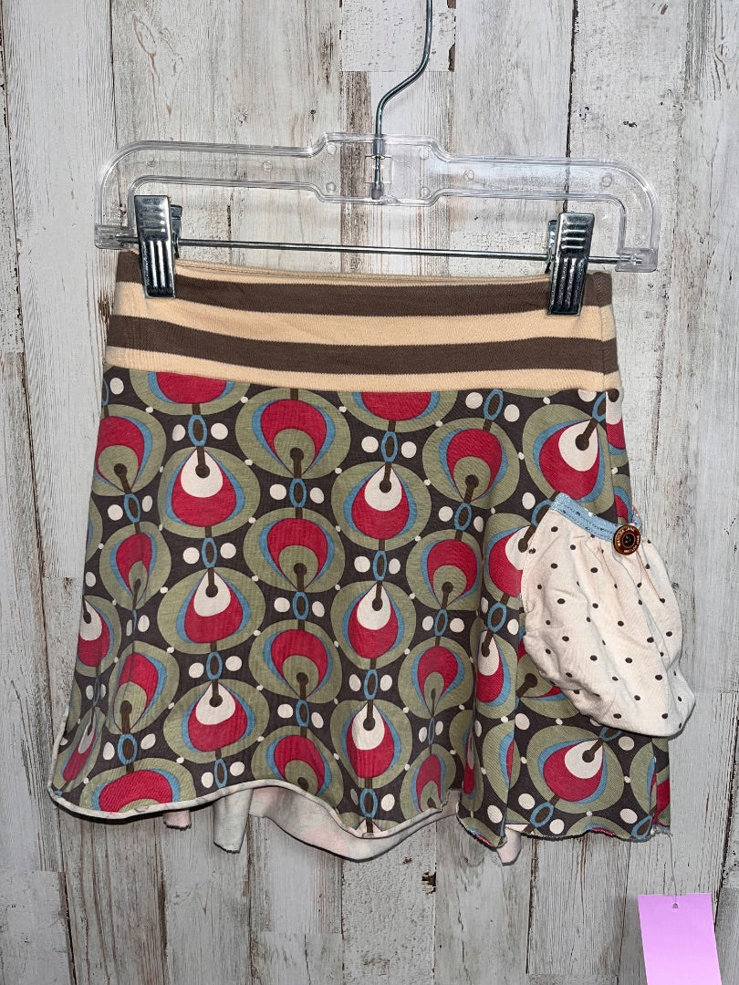 OLIVE/TAN MATILDA JANE COTTON POCKET PRINT SKIRT, GIRL 2T