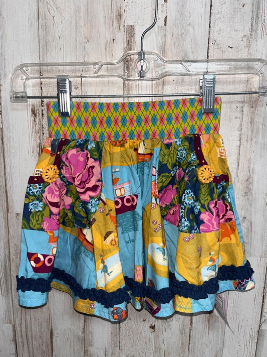 BLUE MATILDA JANE BOAT/FLOWER PRINT SKIRT, GIRL 2T