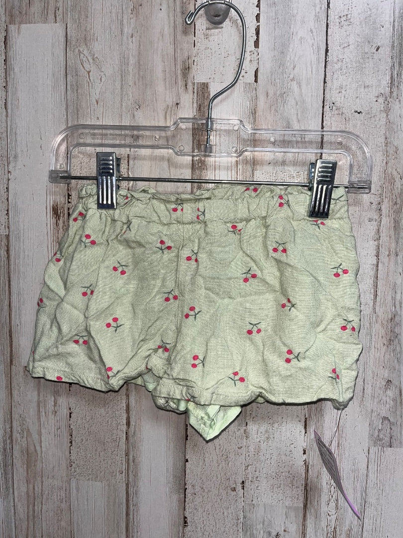GREEN BTWEEN CHERRY LINEN SHORTS, GIRL 2T