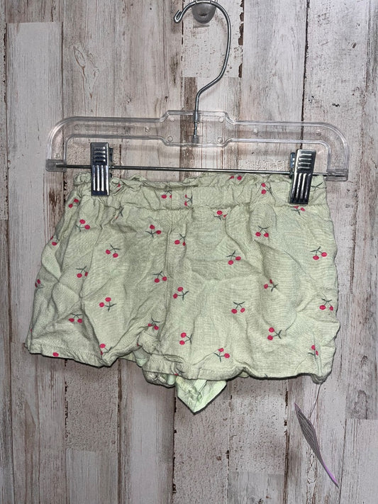 GREEN BTWEEN CHERRY LINEN SHORTS, GIRL 2T