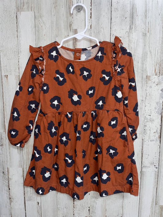 BROWN SIMPLE JOYS LEOPARD TIER DRESS, GIRL 2T