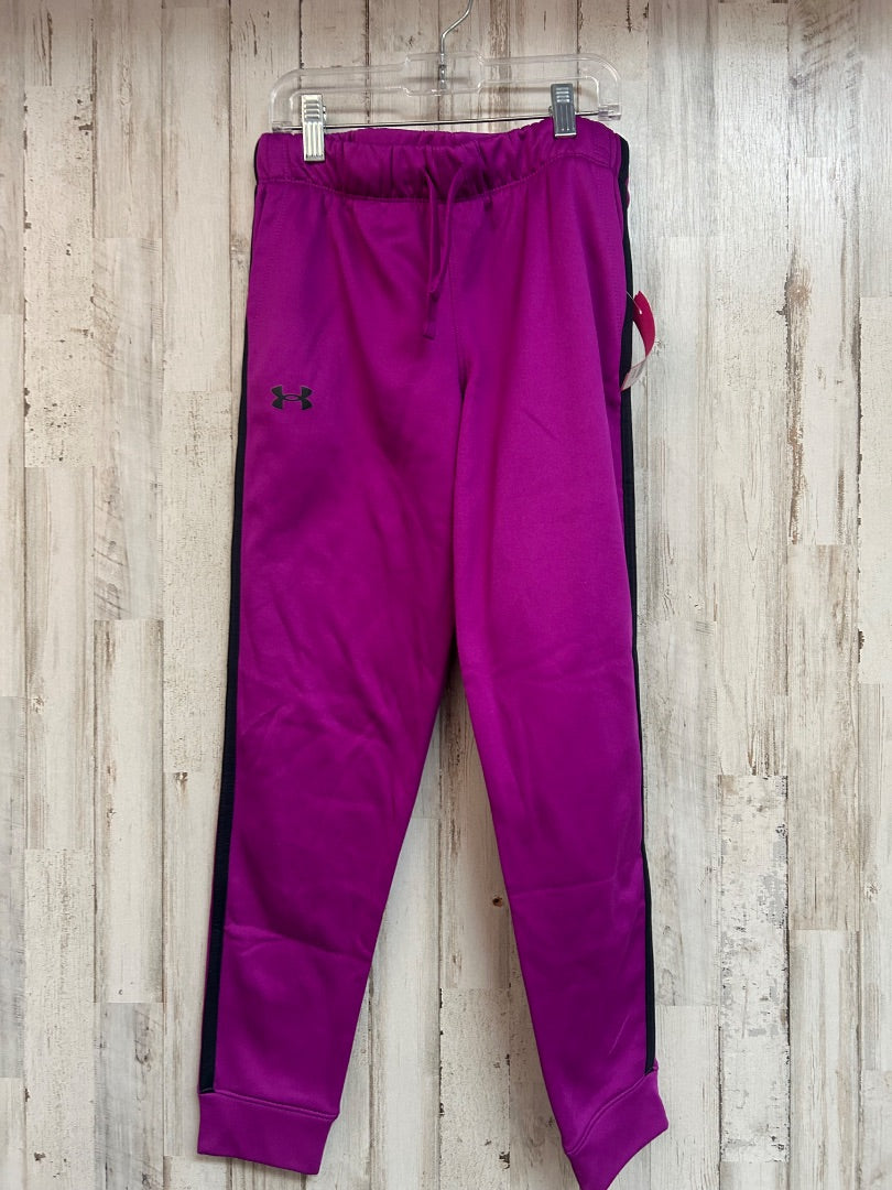 PURPLE UNDER ARMOUR LOGO SWEATPANTS, GIRL 10/12