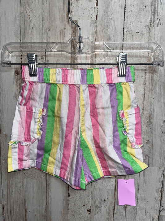PASTEL 365 KIDS STRIPE POCKET SHORTS, GIRL 4T