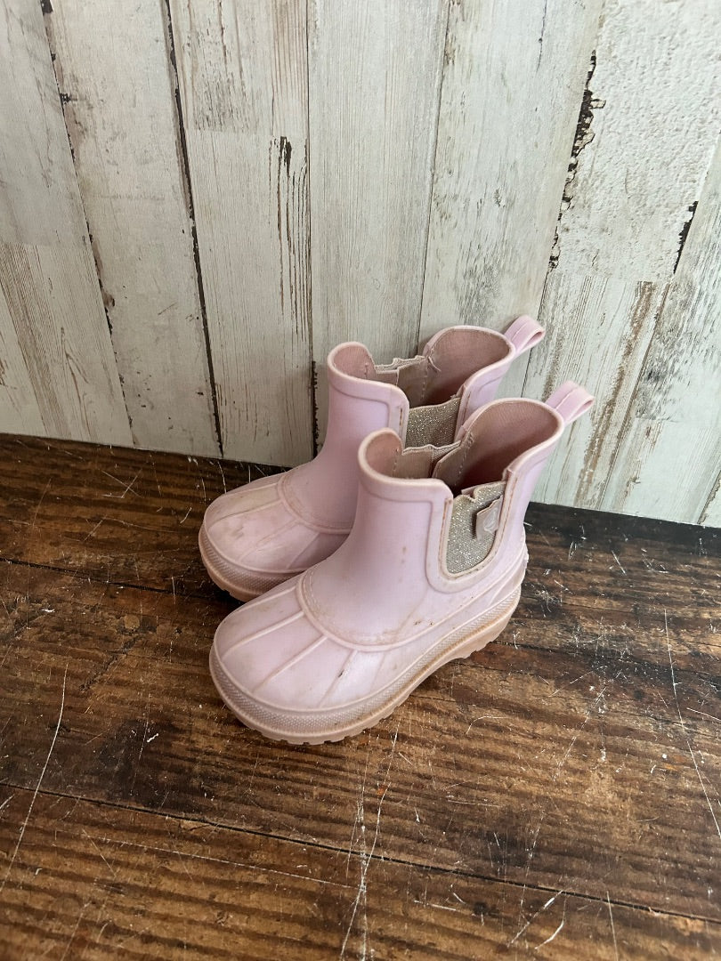PINK SPERRY RAINBOOTS, GIRLS 7