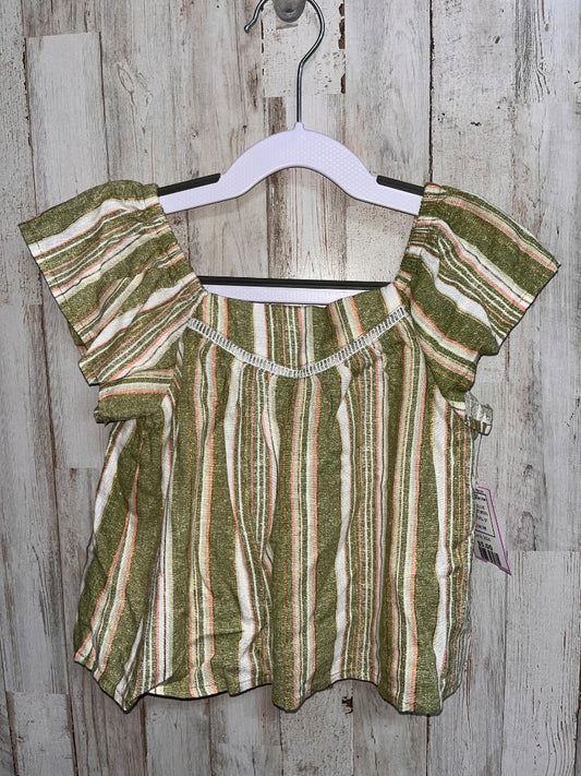OLIVE BTWEEN STRIPE LINEN TOP, GIRL 5T
