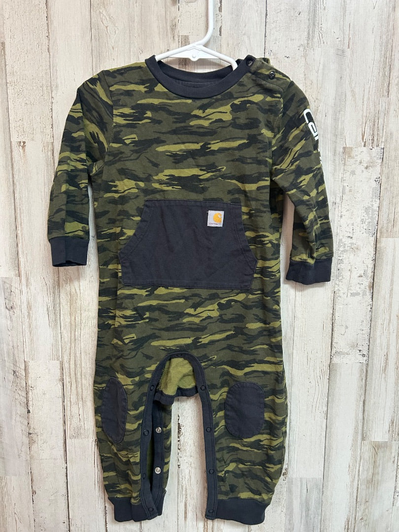GREEN CARHARTT CAMO ROMPER, BOYS 18M