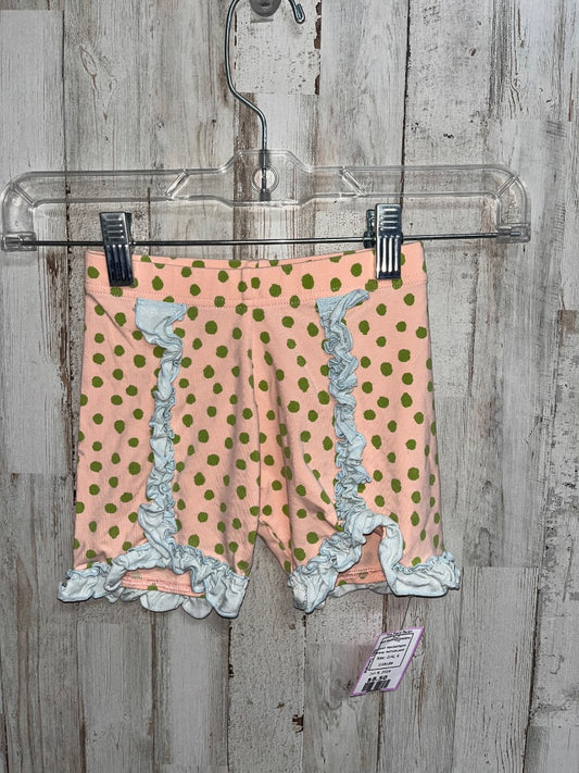 PEACH/GREEN MATILDA JANE DOT RUFFLE SHORTS, GIRL 6