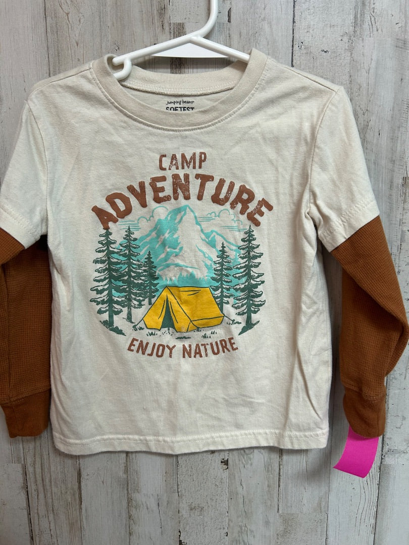 BEIGE JUMPING BEANS ADVENTURE LAYERED TEE, BOYS 4T