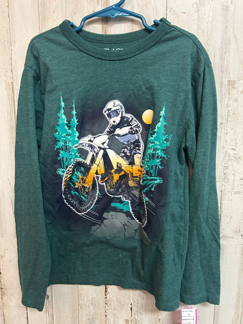 TEAL CHILDRENS PLACE MOTORCYCLE TEE, BOYS 7/8