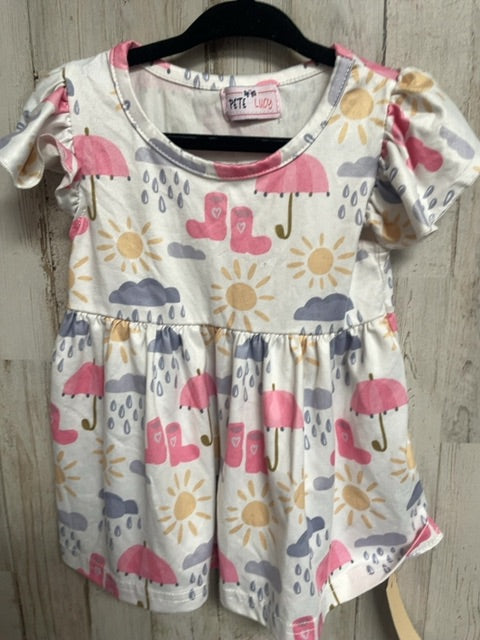White Pete & Lucy 0-6m White Rain Dress, Girl NB-3m