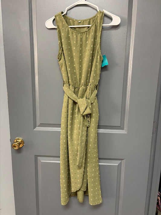 olive  textured wrap dress, LADIES S